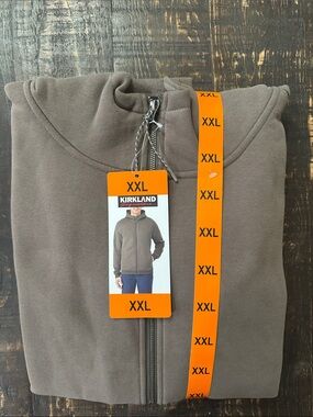 Kirkland Signature Men's Full-Zip Hoodie Sweater in Brown (XXL)
